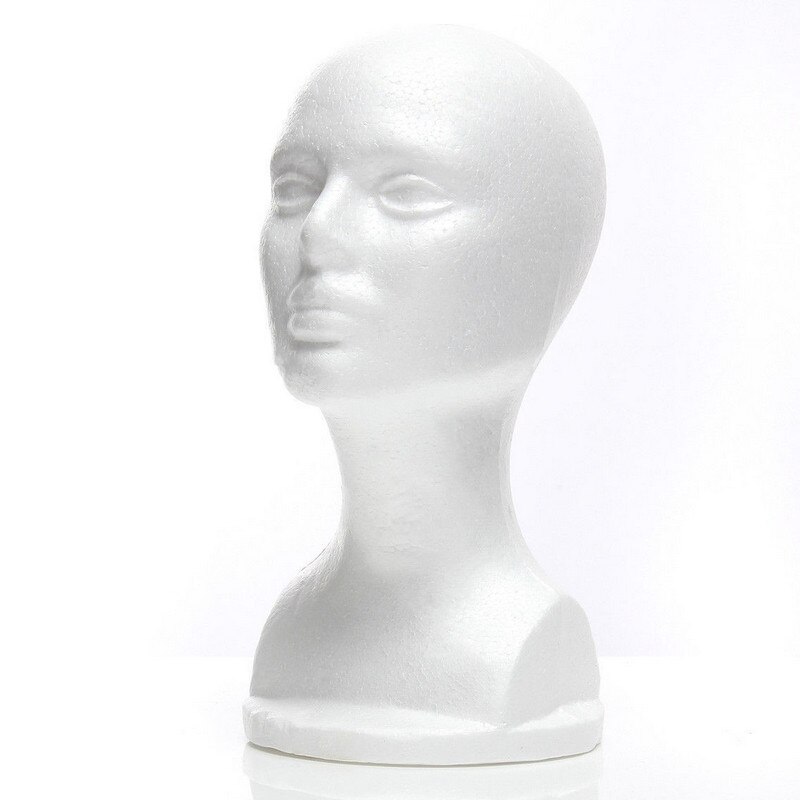 Polystyrène mousse femme tête modèle perruque chapeau lunettes affichage styromousse mousse Mannequin cheveux casque support présentoir: A