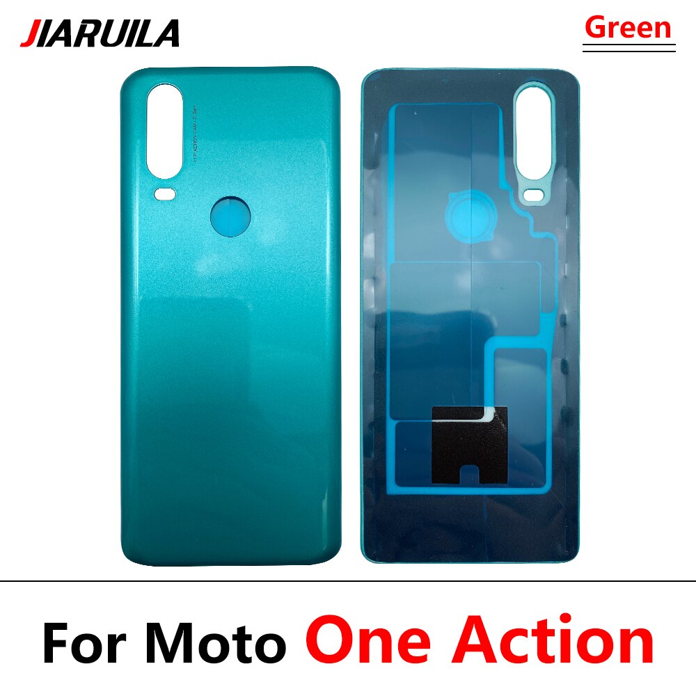 Tylna pokrywa baterii tylna pokrywa szklana dla Motorola Moto One makro Action / G6 Plus / G7 Power / G9 Play / E7 z klejem: One Action Green
