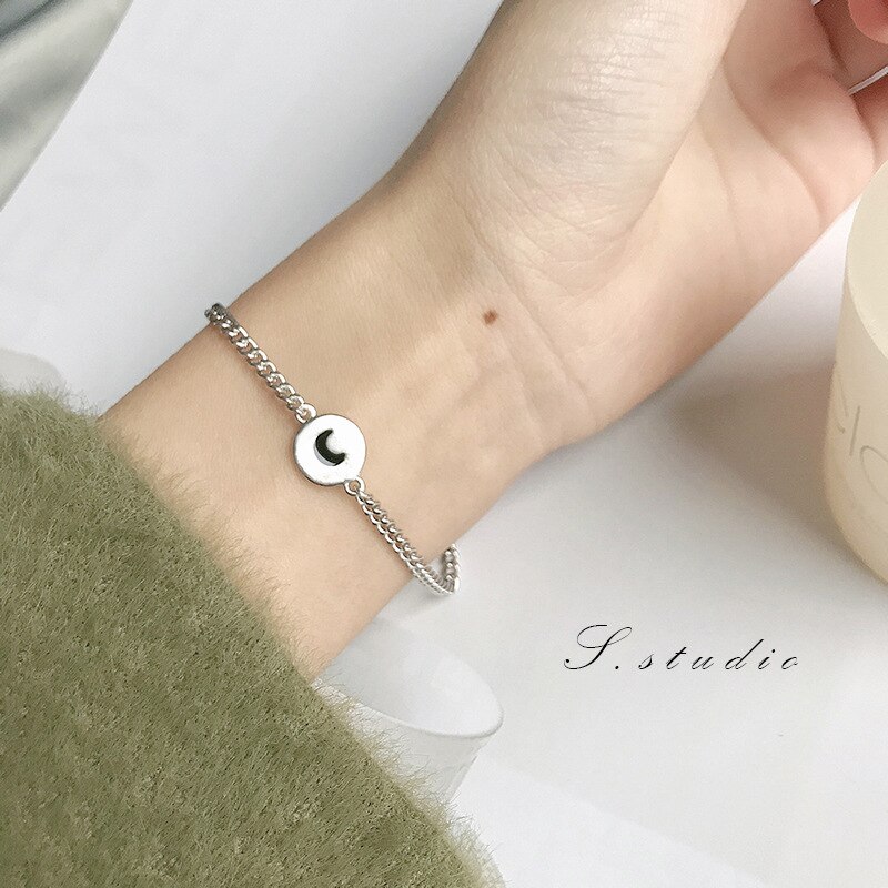 Budrovky Minimalistische Ronde Schijf Maan Zon Peadent Armband Voor Vrouwen Mannen Paar Armband Sieraden