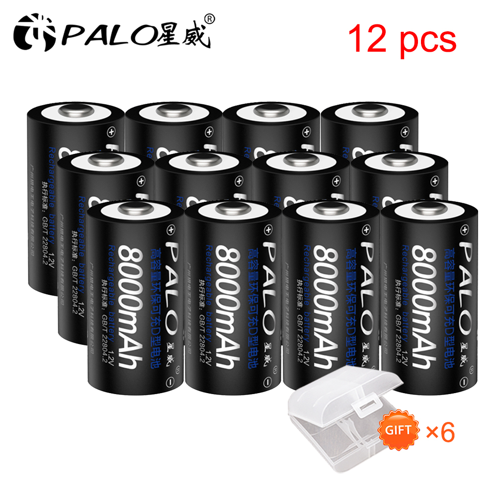 Batterie ricaricabili di dimensioni D LR20 Ni-mh 1.2V 8000mAh batteria con 16 fessura 1.2V AA AAA C D dimensioni Ni-mh Ni-CD caricabatteria: verde