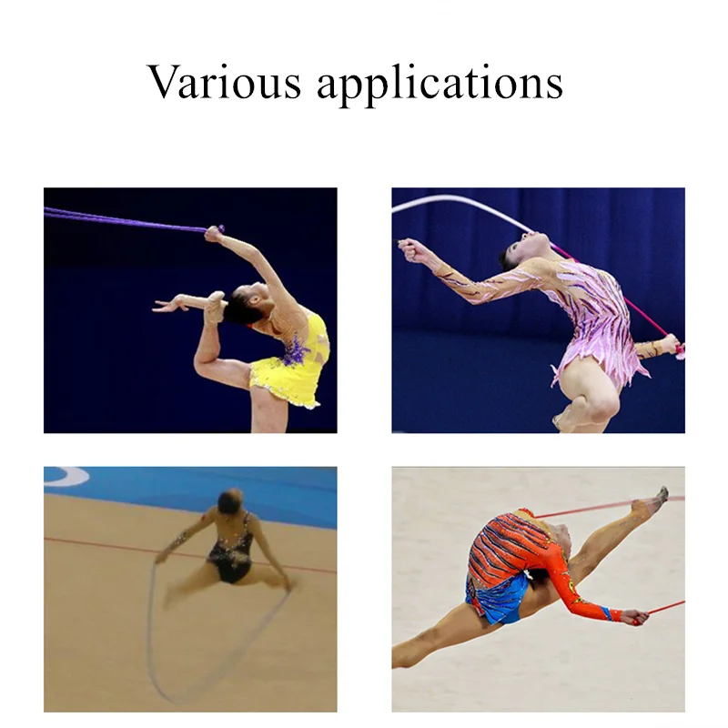 Cuerda de salto para Artes de gimnasia, cuerda de entrenamiento deportivo de Color arcoíris para ejercicio físico, cuerda de gimnasia rítmica, cuerda de competición