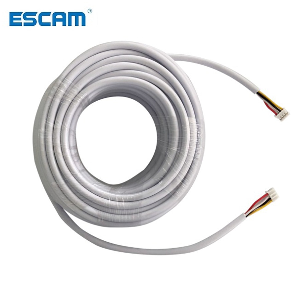 Escam 15m 20m 30m 50m avvr 4 kernetråd 4*0.12 kobberledning til kablet videointercom video dørtelefon dørklokke intercom kabel
