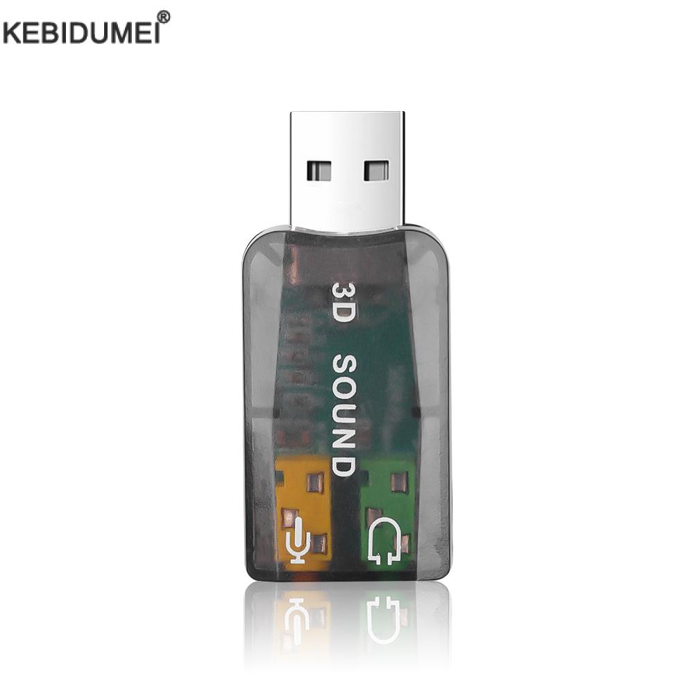 External USB Sound Card 3D Audio Headset Microphone Adapter for PC Desktop Support for Three-dimensional Sound Plug And Play