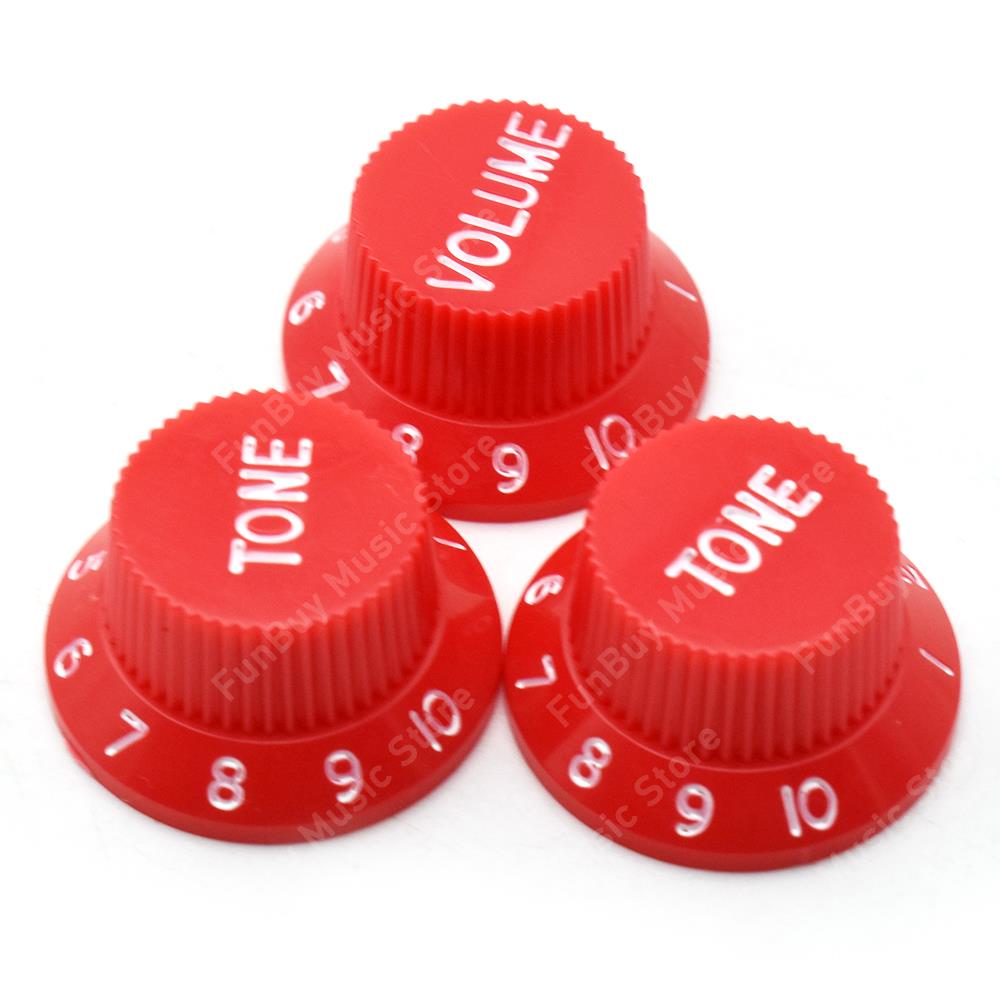 Wielokolorowy pokrętła regulacji prędkości gitary elektrycznej przyciski garnka na gitarę (1 głośność i 2 Tony zestaw)