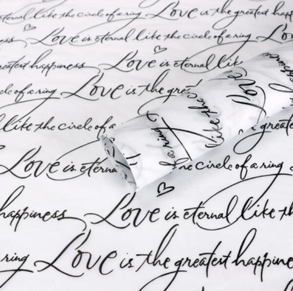 Marble / Letter Flower Wrapping Tissue Paper Material 30 sheets Shoes Packing Craft Paper DIY Bouquet Supplies 50*70cm: 1