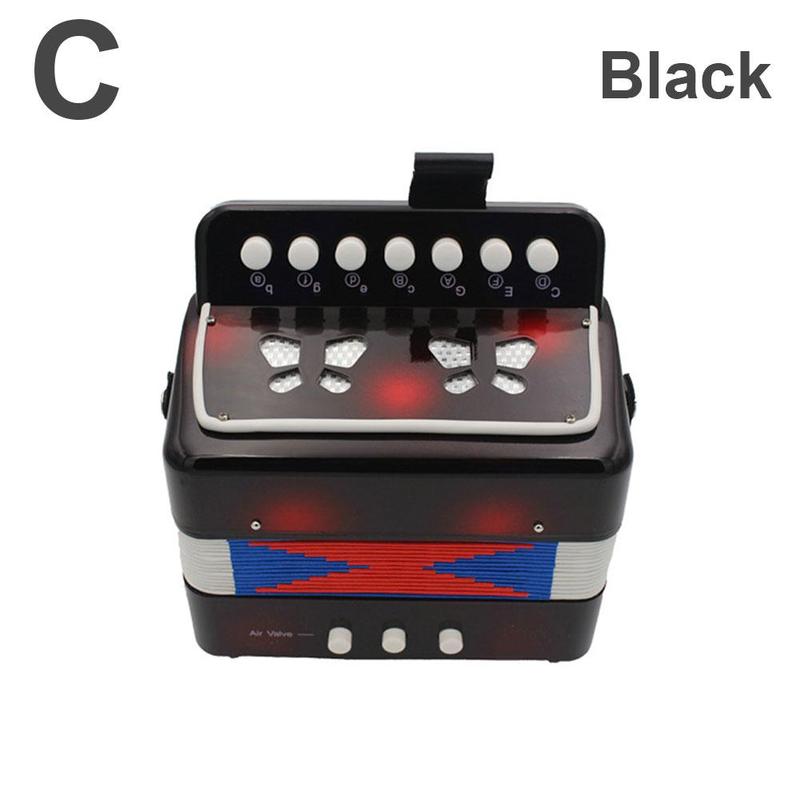 7 Keys 3 Buttons Mini Accordion Musical Instrument Children Kids Educational Birthday Accordion For Beginners Portabl E0r0: C