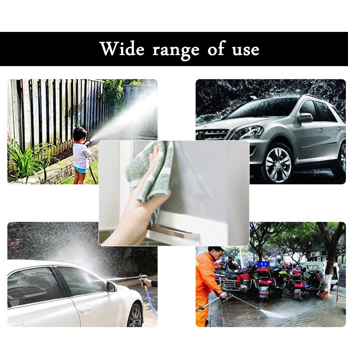 12V DC High Pressure Wash 100W Water Pump Kit Marine Deck Car Campervan Sprayer Car Washing Accessory