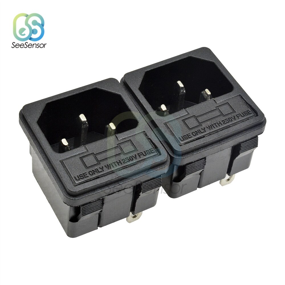 10A 250VAC 3 Pin AC-02 conector de entrada de AC-03 enchufe de alimentación portafusibles conector macho