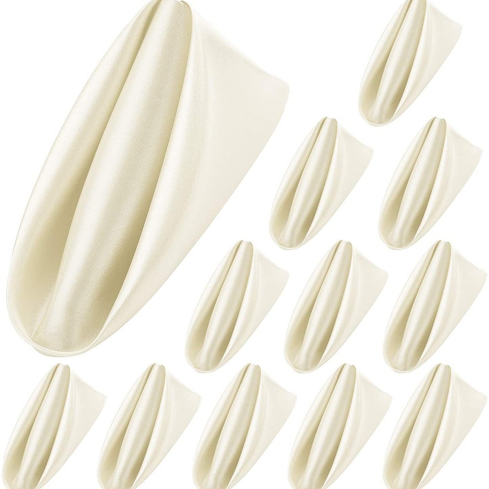 10 stuks bruiloftsdecoratie 30 x 30cm satijnen servetten, zachte herbruikbare dinerservetten, wasbare tafelservetten, hotel: Lichtgeel