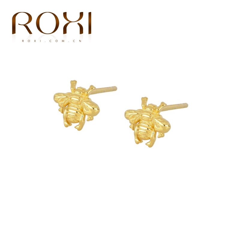 Roxi Punk Animal Snake Kraakbeen Oorbellen Voor Vrouwen Meisjes Leuke Insect Bee Kat Piercing Mooie Stud Oorbel Zilver 925 Sieraden: Bee B gold