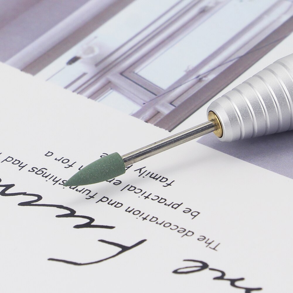 Bullet Head Nail Boren Rubber Silicon Bit Nail Buffer Mills Voor Manicure Pedicure Schoon Polish Gereedschappen