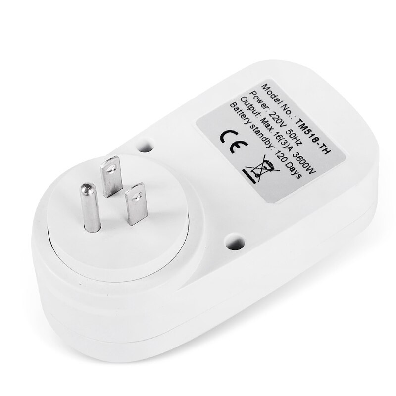 6 PCS/Lot Thai Plug Outlet Digital Time Control Weekly Programmable Plug-in Timer Switch Wall Clock Power Socket 220V AC 16 A