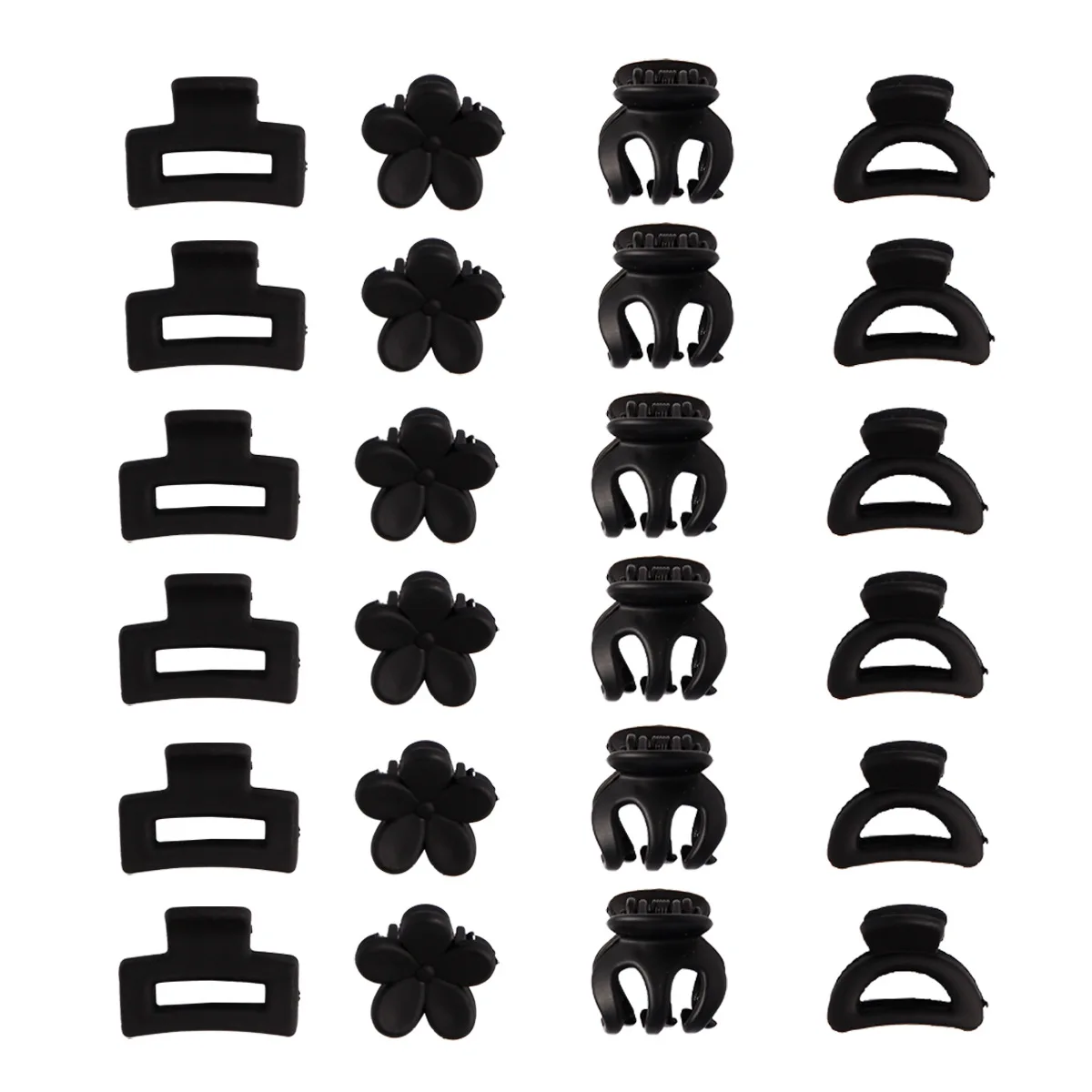 Pinzas acrílicas para el pelo para mujer y niña, pasadores elegantes para el pelo, pasador de cangrejo, accesorios para el cabello, color negro, 8/6 unidades por Set