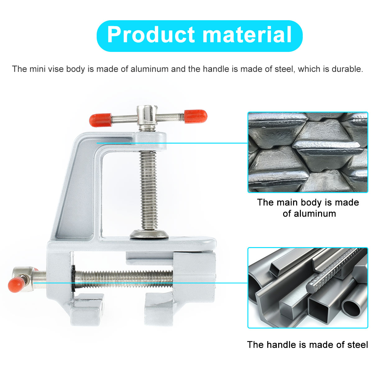 Universal Table Vise Adjustable Mini Bench Clamp Home Clamp-On Vise DIY Clamps Repair Tool Work Bench Vise for Woodworking