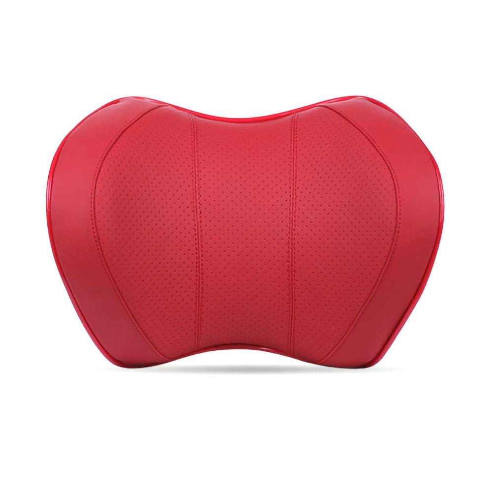 Car Seat Head Neck Rest Massage Auto Pillow Space Memory Neck Headrest Car Cover Vehicular Pillow Seat Headrest Accessories: Red