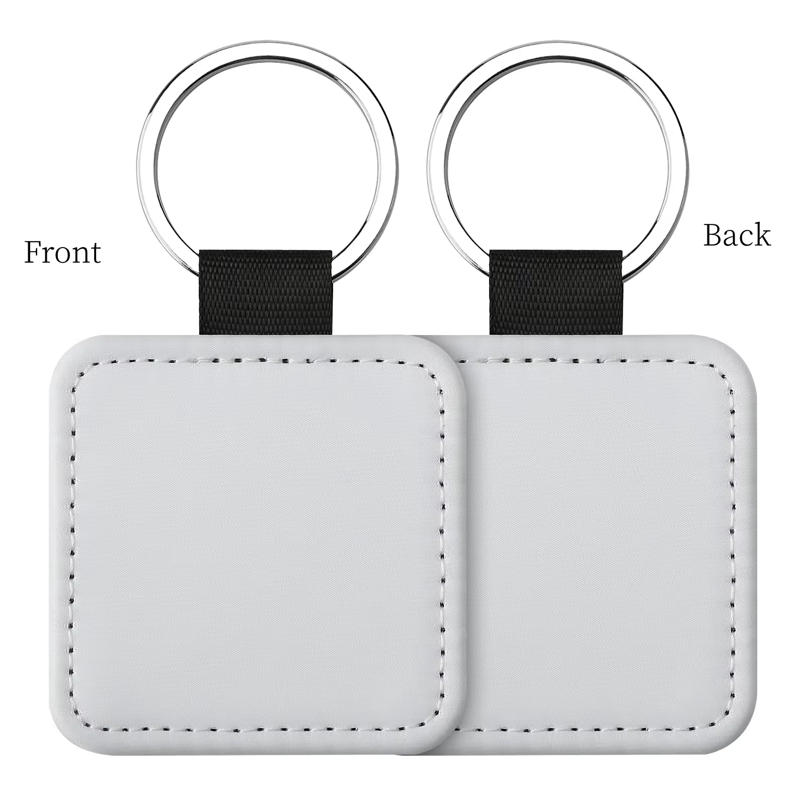 Llaveros en blanco de sublimación, etiquetas de identificación de transferencia de calor DIY, llaveros de sublimación, creativos, llavero de cuero PU: Rojo