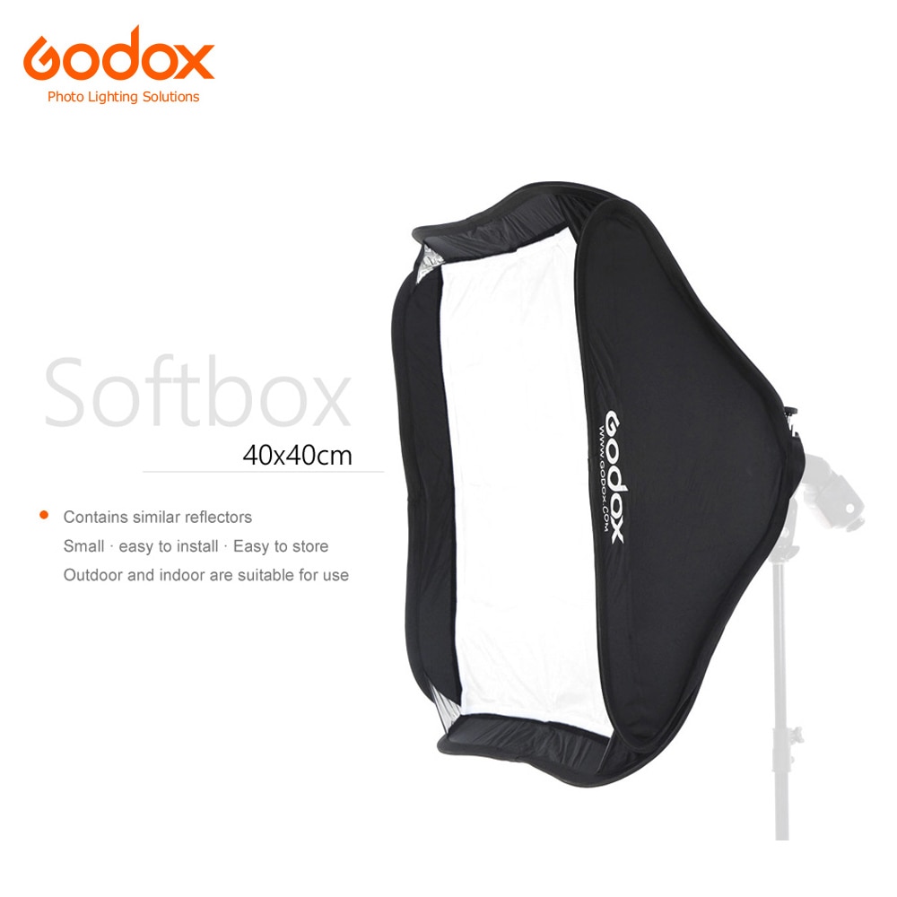 Godox 40x40cm 15 "* 15" Softbox Zak Kit voor S-Type Camera Studio Flash fit Godox S-type Bowens Elinchrom Mount (Softbox alleen)