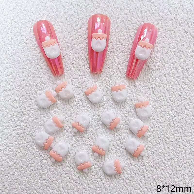 10 stks Cartoon Bunny Nail Art Charm 3D Snoep Kleur Hars Cartoon Dier Lollipop Nageldecoratie Korea Kawaii Nagelaccessoires: 天空蓝