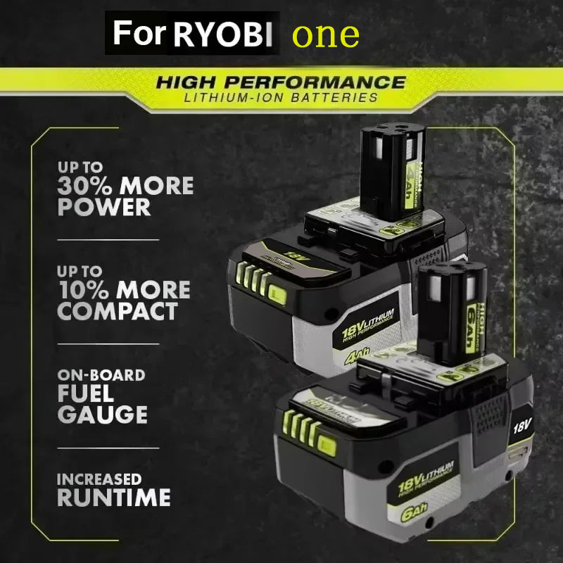 Voor RYOBI ONE+ krachtige lithiumbatterij 18V geen geheugeneffect, lage zelfontlading, geschikt voor alle ONE+gereedschappen P104,P107