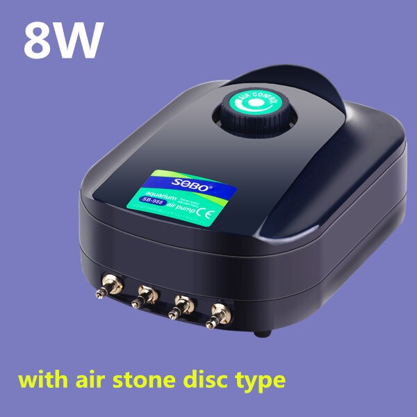 8W 12W Silent Aquarium Air Pump Fish Tank Oxygen Air Pump Quite 2 Outlets 4 Outlets Adjustable Flow: SB-948 Disc Type