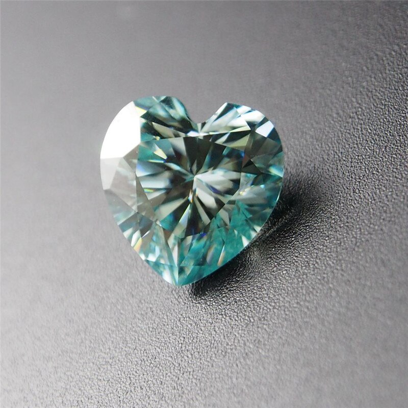 6*6mm 0.7 Carat Groene kleur Moissanite hart Brilliant cut Sic materiaal vergelijkbaar met diamant