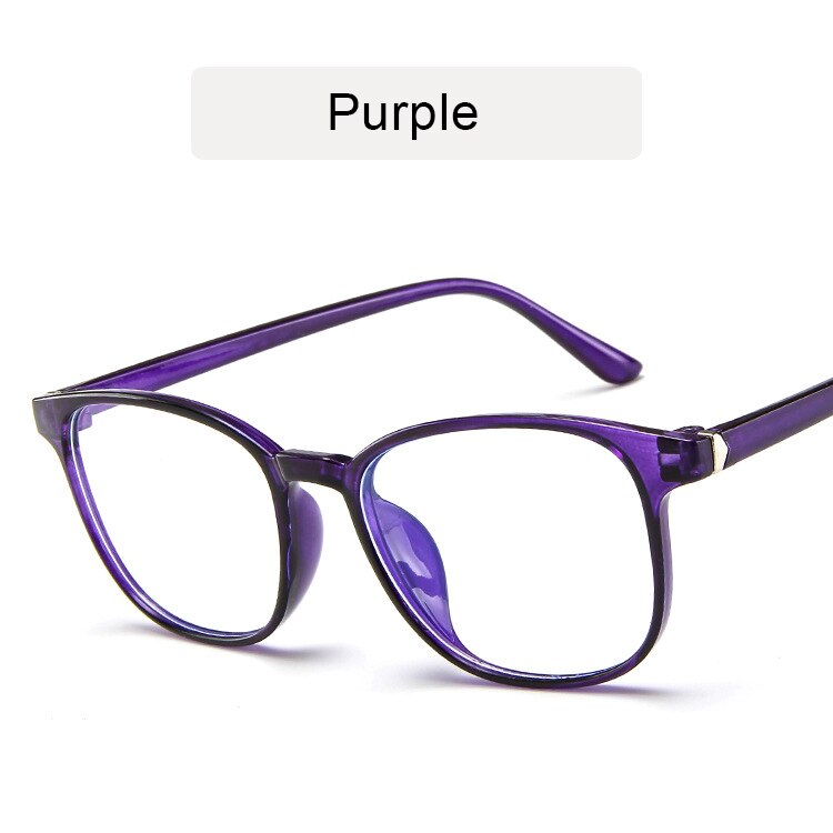 KOTTDO Retro Mens Glasses Frame Computer Eyeglasses Frame Women Anti-blue Light Transparent Clear Pink Plastic Frame: purple