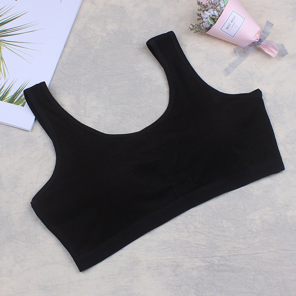 #45 Kids Girls Underwear Foam Bra Vest Children Underclothes Sport Undies Clothes 10-15t Training Bra Young Girls Для Девочек