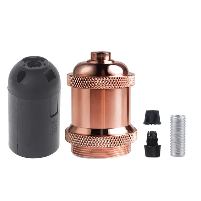 Douille de lampe Vintage, support de lampe à vis Edison, bases d'ampoule E27, Base de lumière à monter soi-même avec anneau: green