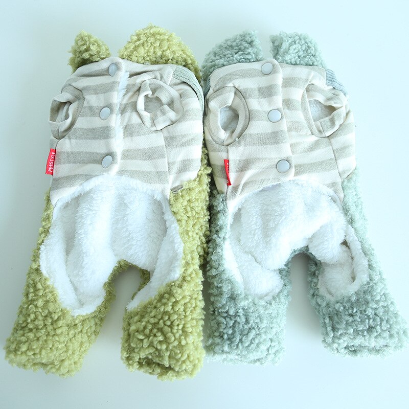 Duck Scarf Fruit Green Dog Pajama Jumpsuits Sweatshirt Pet Dog Clothes Winter Warm Cotton Cat Hoodies Clothing For Dogs Puppy