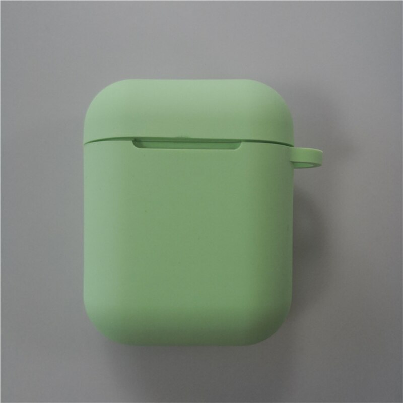 Para apple i9s/i10/i11/i12 sem fio bluetooth fone de ouvido macio silicone capa protetora caso caixa de armazenamento escudo i12 fone de ouvido casos: green