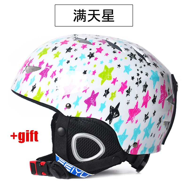 Brand Ski Helmet Integrally-molded Adjustable Snowboard Helmet Men Women Warm Windproof Extreme Skating Children Kids Helmet: White / 52cm-56cm