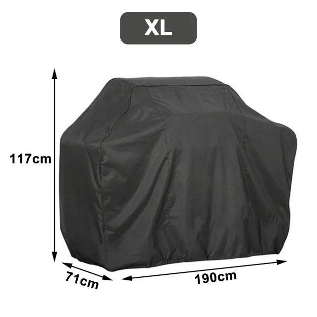 BBQ Grill Barbeque Cover Anti-Dust Waterproof Weber Heavy Duty Charbroil BBQ Cover Outdoor Rain Protective Barbecue Cover: black