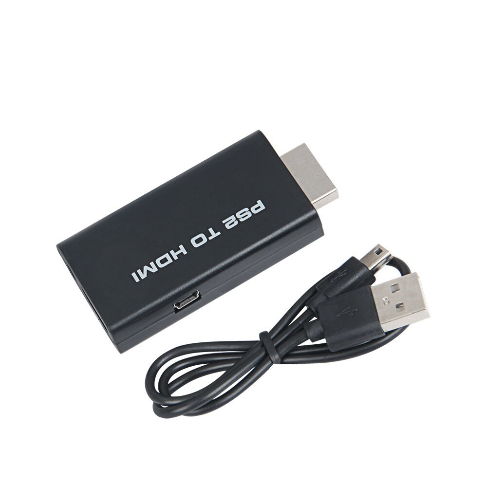 Mini for PS2 to HDMI Video Converter Adapter with 3.5mm Audio Output for HDTV PC Support Plug And Play