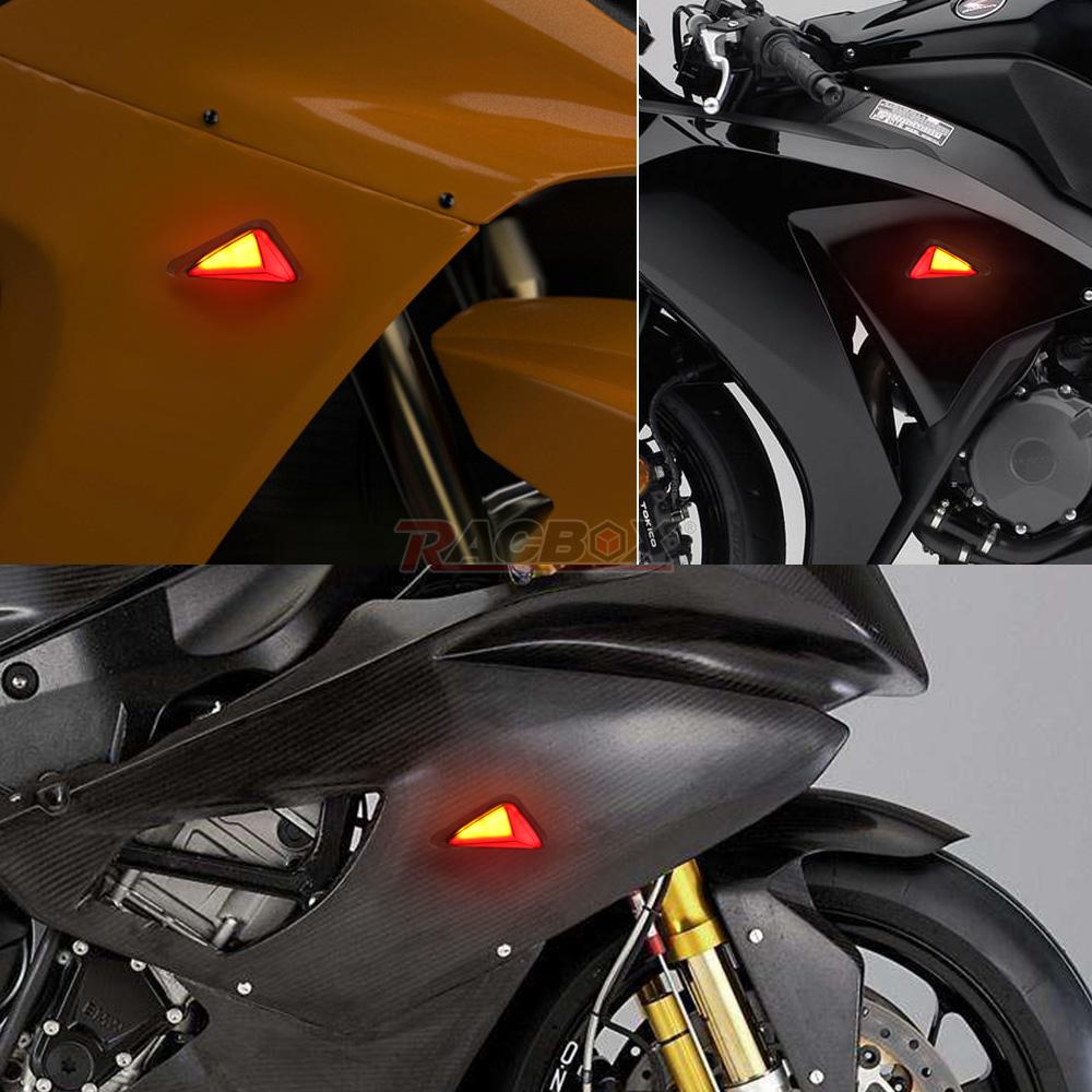 2pcs Smoke Triangle Flush Mount LED Waterproof Warning Signal light Turn Signals Blinker Turning Light for Motorcycle Motorbike