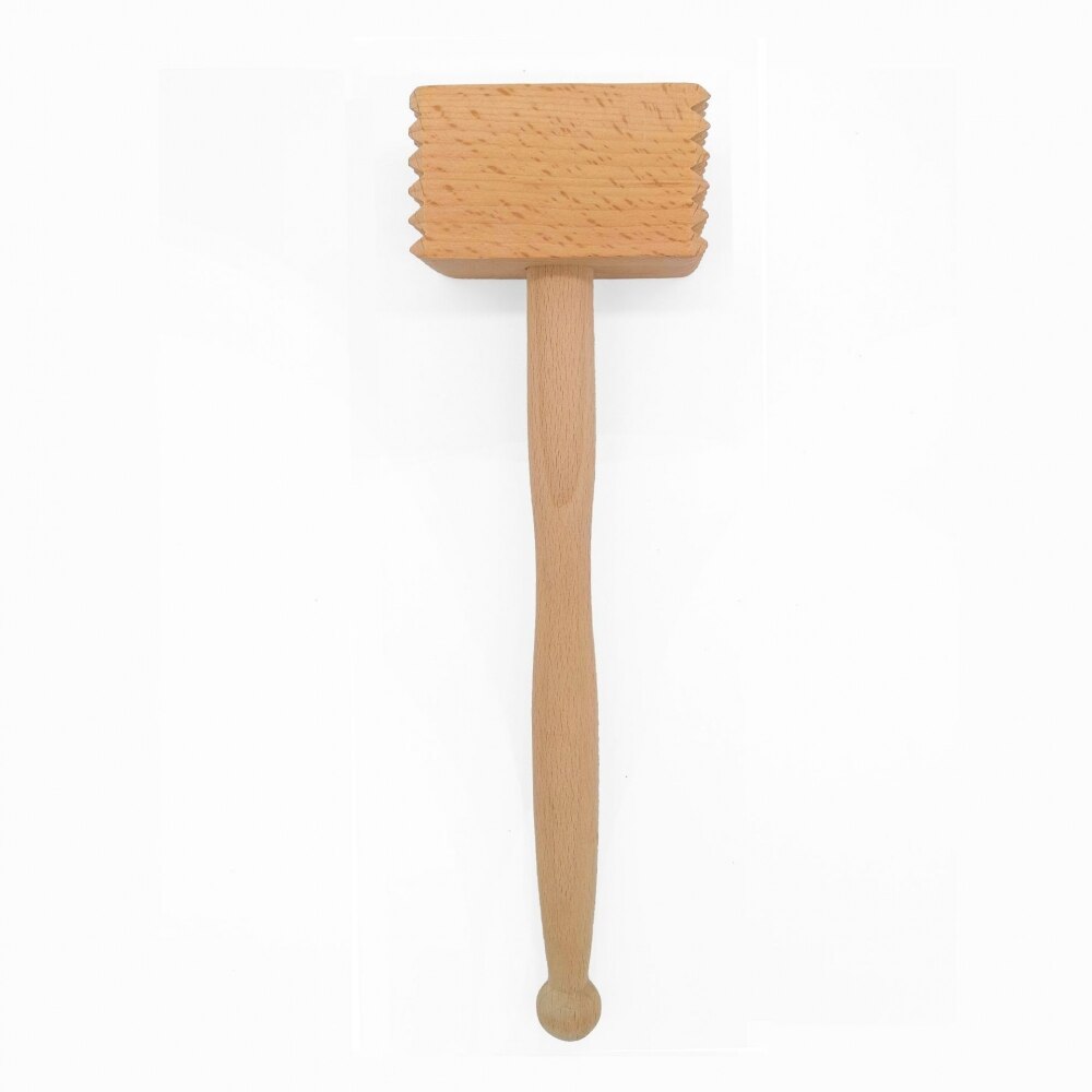 Beech Wood Household Meat Hammer Beef Steak Mallet With Handle Simple Manual Seafood Meat Hammer Portable Kitchen Tool Utensils