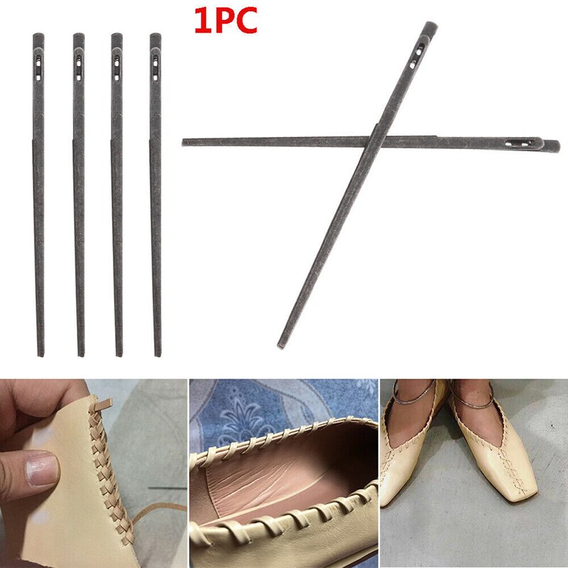 Leather Lacing Needle Stainless Steel Double Hole Needle DIY Leather Craft Lacing Threading Needle Handmade Knitting Tools