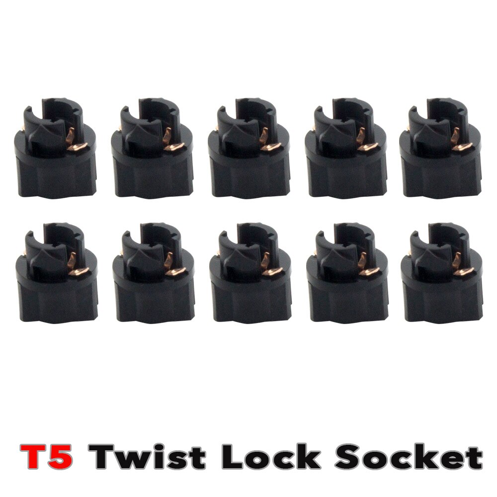 10x t5 vridlås sokkel kilebase 3/8 " instrumentpanel instrumentpanel klyngeplugg for dashlyspære 37 74 73