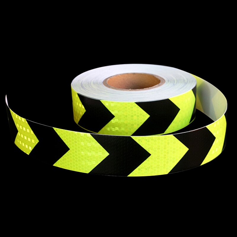 5Cm X 5M Fluorescerende Gele Pijl Huisdier Reflecterende Tape Reflecterende Veiligheidswaarschuwing Tape Voor Auto