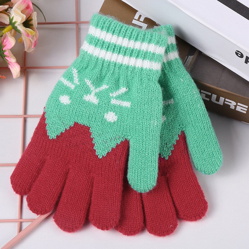 1 Pair Cat Splice Mittens Winter Baby Boys Girls Knitted Gloves Warm Rope Full Finger Mittens Gloves for Children Toddler Kids: F