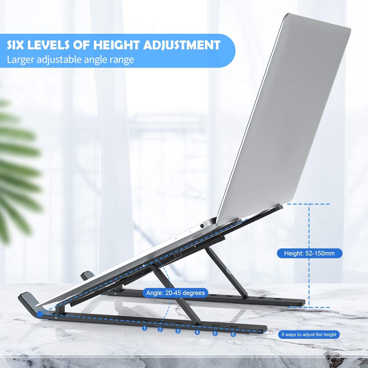 Foldable Laptop Tablet Stand Universal Lightweight Adjustable Aluminum Laptop Computer Stand Support For ALL 10”-15.6” Devices
