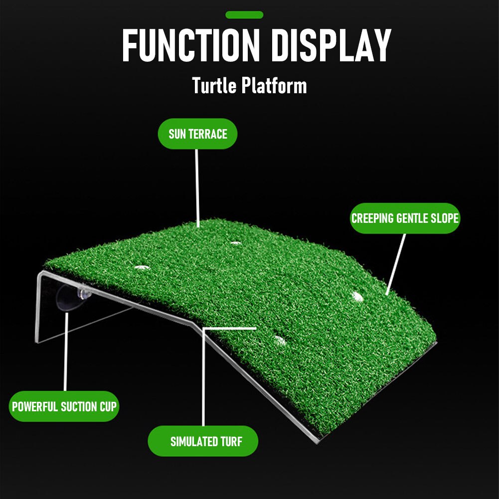 Turtle Platform Bathing For Small Reptile Fish Tank Float Decoration Pet Supplies Aquarium Slope Simulated Lawn Rest Suction Cup