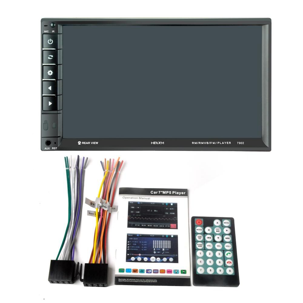 Car Radio HD 7" Touch Screen Stereo Bluetooth 12V 2 Din FM ISO Power Aux Input Auto MP5 Player SD USB