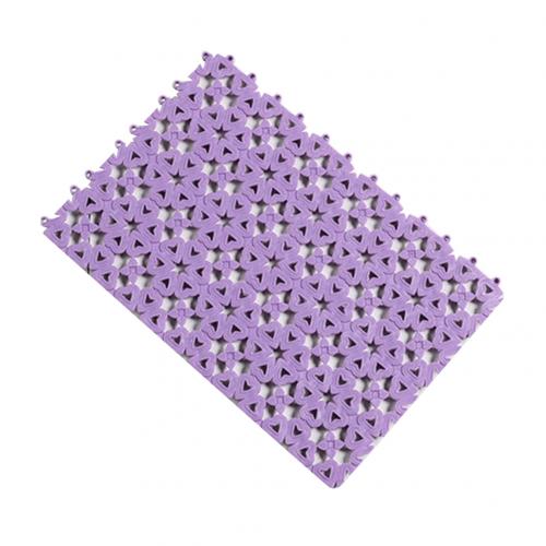 Diy Multifunctionele Uitsparing Splicing Waterdichte Badmat Douche Badkamer Antislip Mat Puzzel Coaster Isolatie Mat Accessoires: Paars