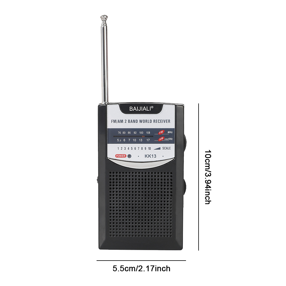 Mini Radio portátil con altavoz incorporado, receptor mundial Retro, Radio de bolsillo con batería, antena telescópica AM/FM para interior del hogar