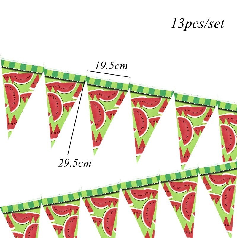 1 sæt dejlige frugter tema vandmelon kage topper led/banner/balloner sommer pool fest bryllup fødselsdag dekoration forsyninger: 1 sæt banner