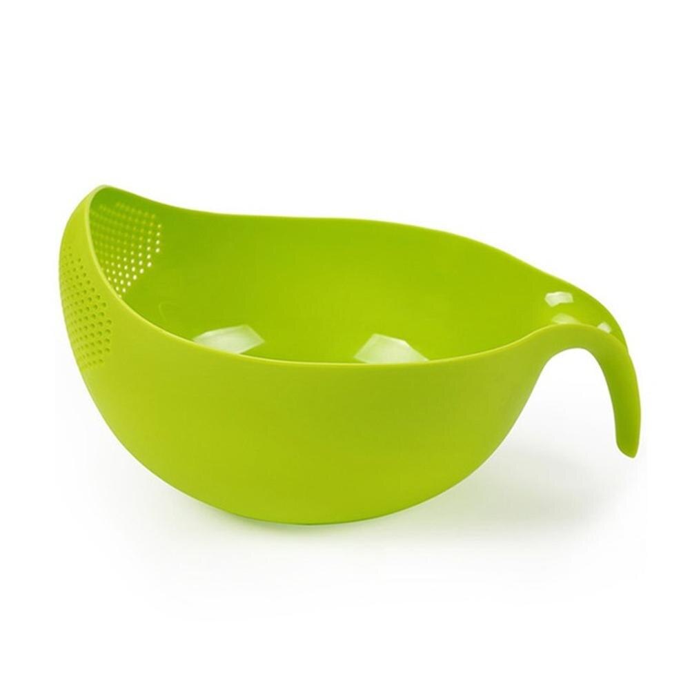 Thickened Handles Cleaning Rice Utensils Kitchen Fruit Vegetable Drain Basket 35FP24: Light Green / M