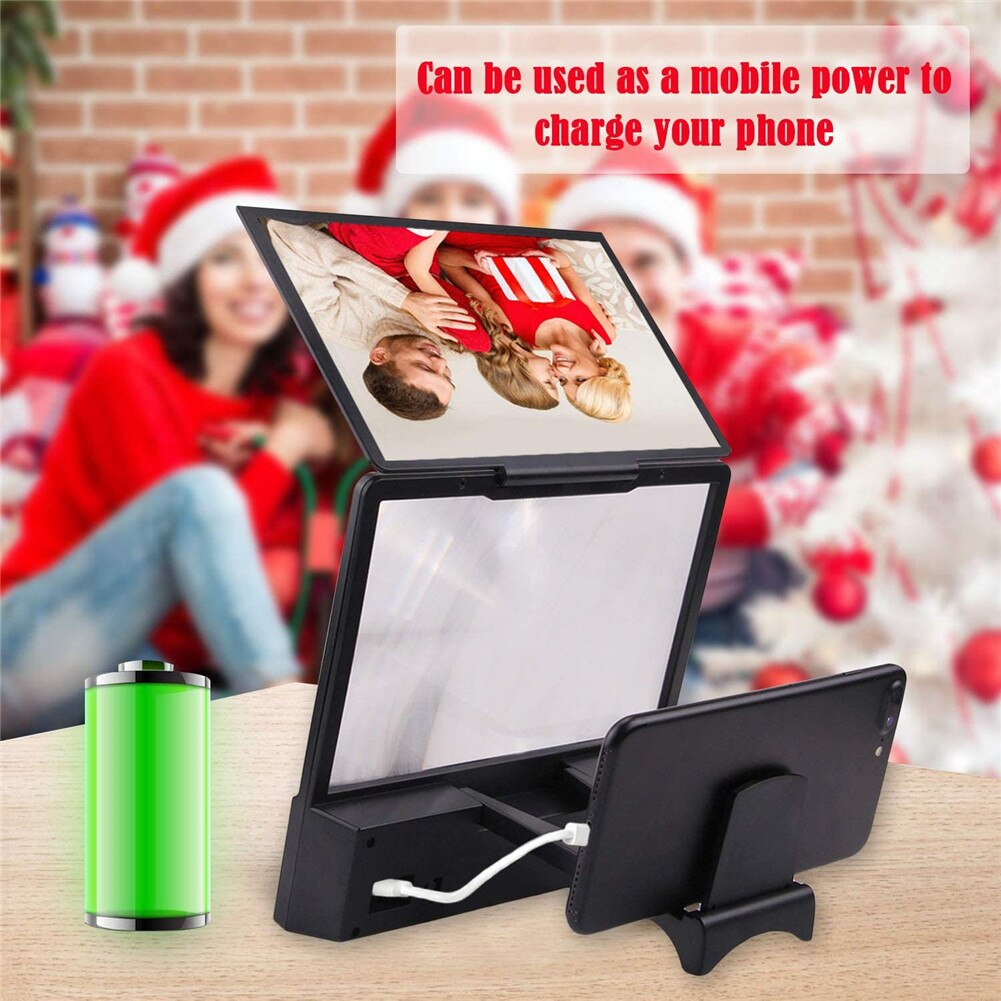 Cell Phone Screen Magnifier HD Mobile Video Magnifier Bluetooth Speaker Portable Foldable Phone Projector 3D Video Amplifier