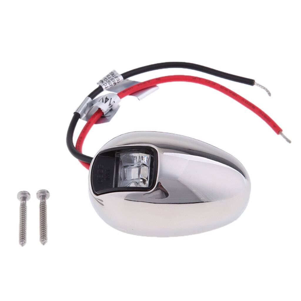 12V Marine Boat Navigation Red LED Stainless Steel Housing Bow Light Bulb