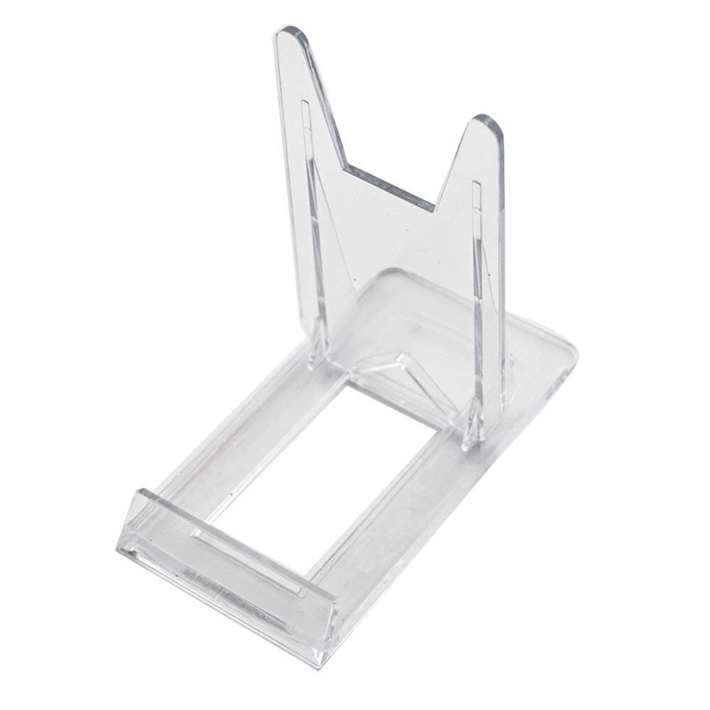 Two Part Adjustable Clear Acrylic Plastic Display Stand Easel: Default Title