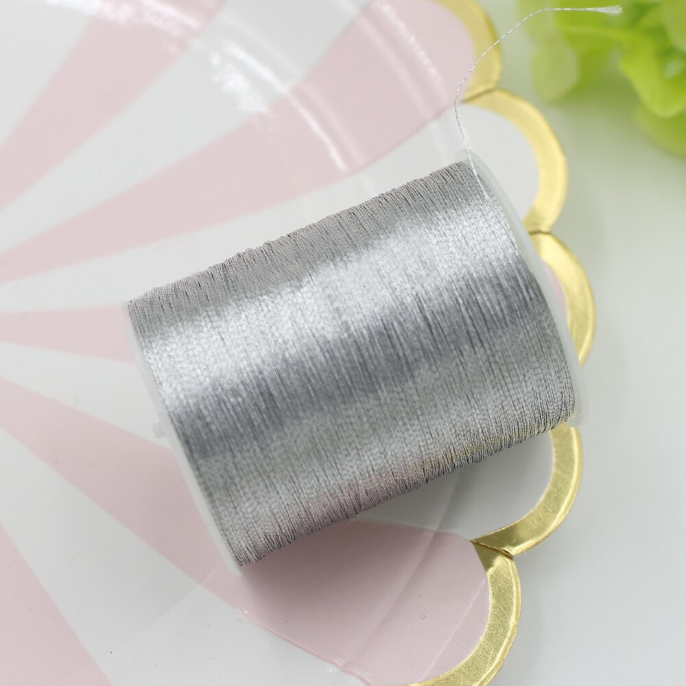 1Piece 50m/Roll Embroidery Thread Gold Wire for Handmade Cross Stitch DIY Crafts Sewing Machine Sewing Thread: silver